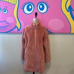 J. Crew Pink faux Shearling Coat